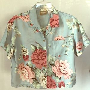 Aloha! Retro Floral Hawaiian Blouse